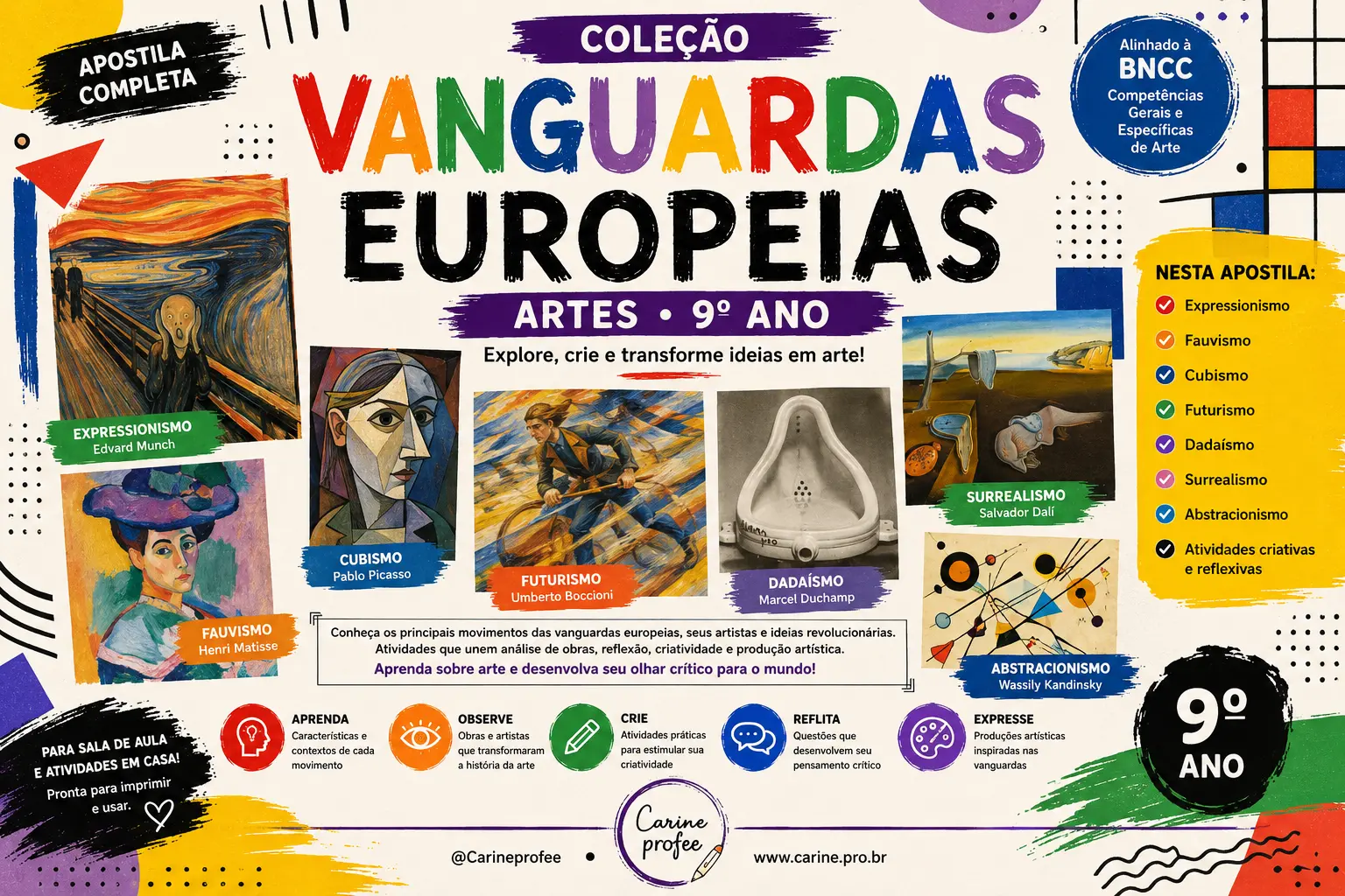 Capa da apostila digital Vanguardas Europeias – Artes, 9º ano
